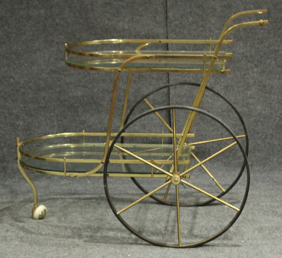 Vintage Mid-Century BRASS CAR CART (1 of 5)