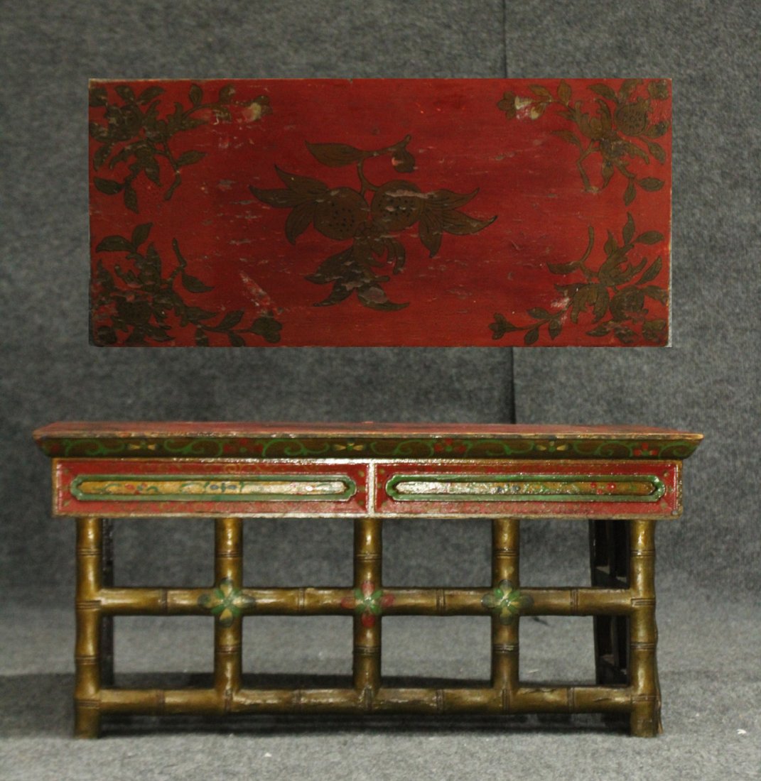 Antique CHINESE TRAVELING ALTAR - Original Paint Finish: Antique CHINESE TRAVELING ALTAR - Original Paint Finish. Size: 11 h , 11 x 23