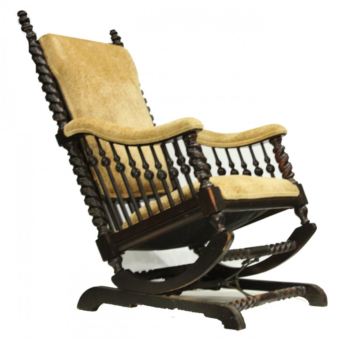 HUNZINGER 19th Century Spindle Back Platform Rocker (1 of 7)