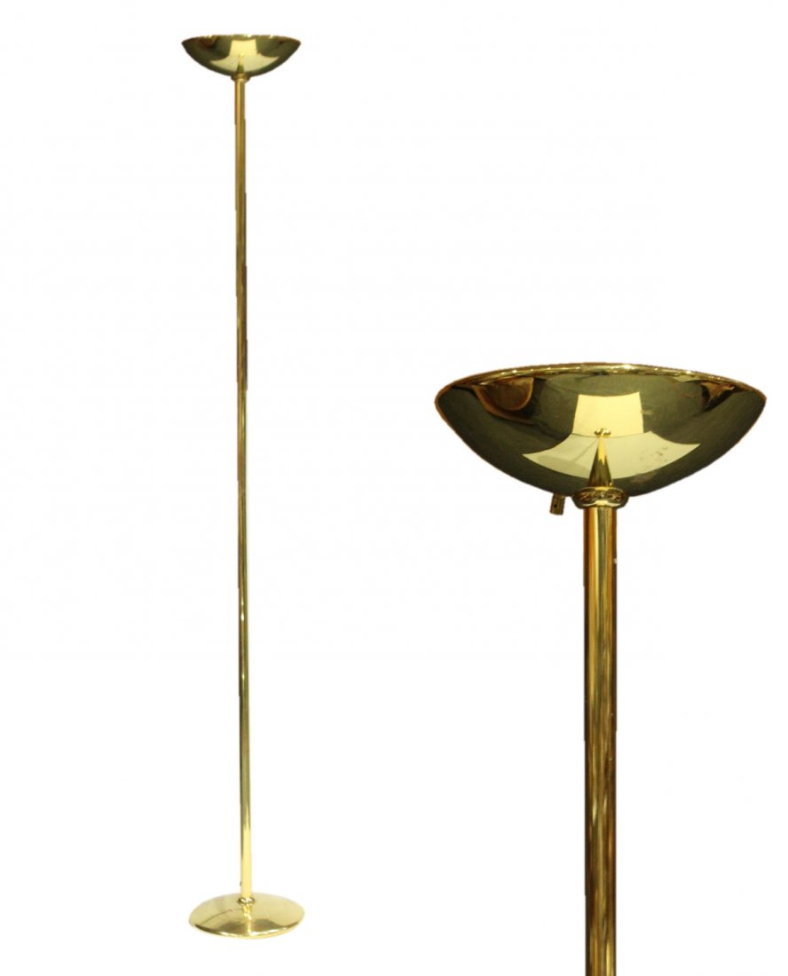 SPACE AGE DESIGN MODERN BRASS TALL FLOOR LAMP (1 of 3)