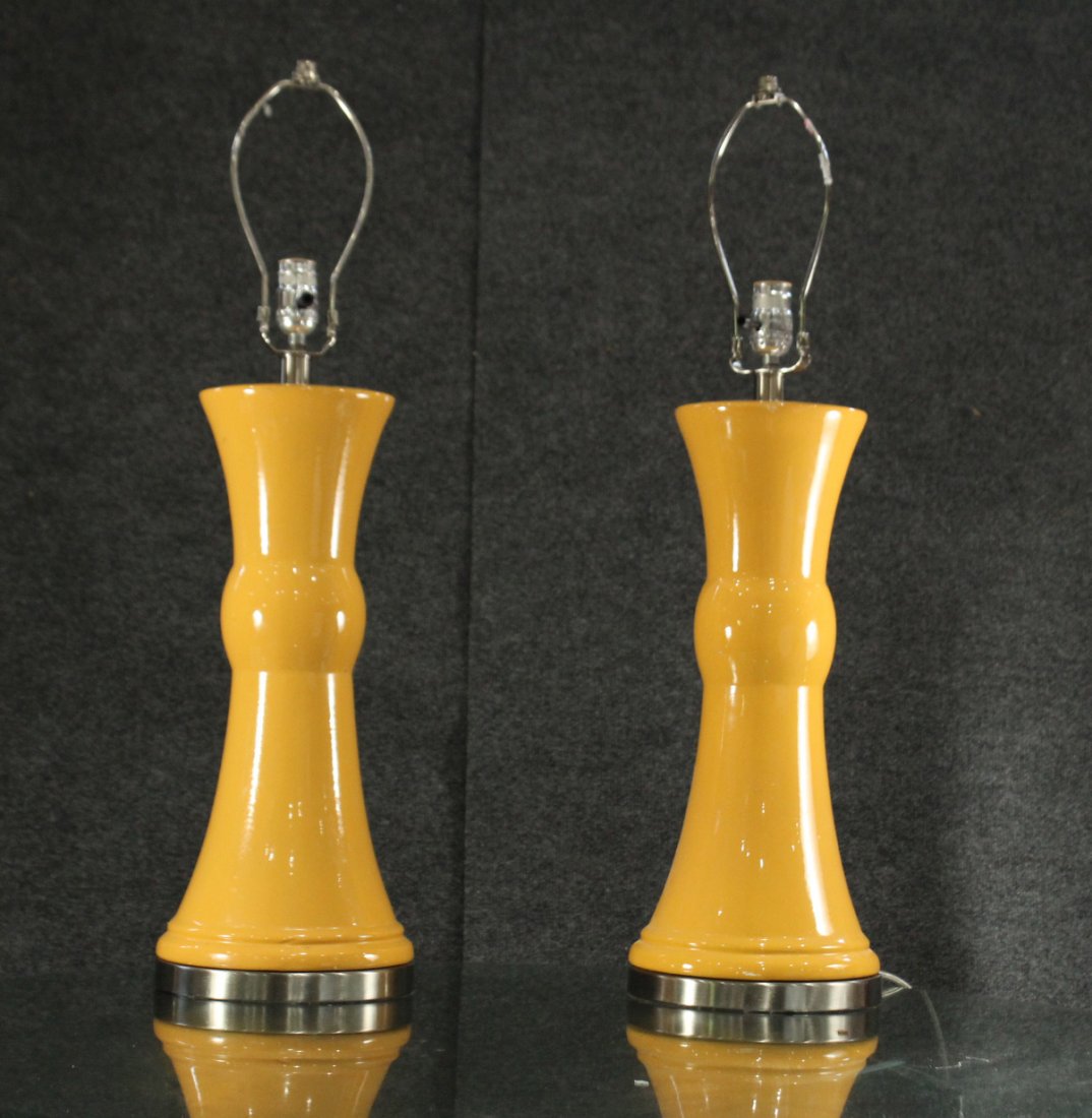 Mid-century modern ceramic base lamps (1 of 4)