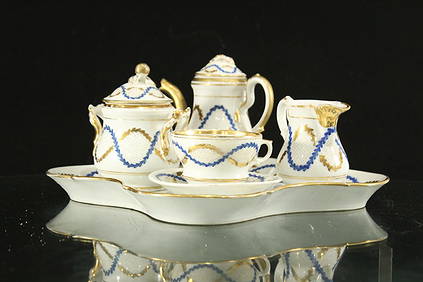6-Piece OLD PARIS French Porcelain TEA SET (1 of 5)