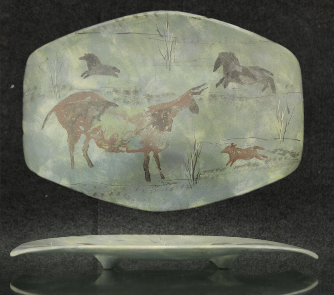 Marc Bellaire Cave painting ceramic platter (1 of 5)
