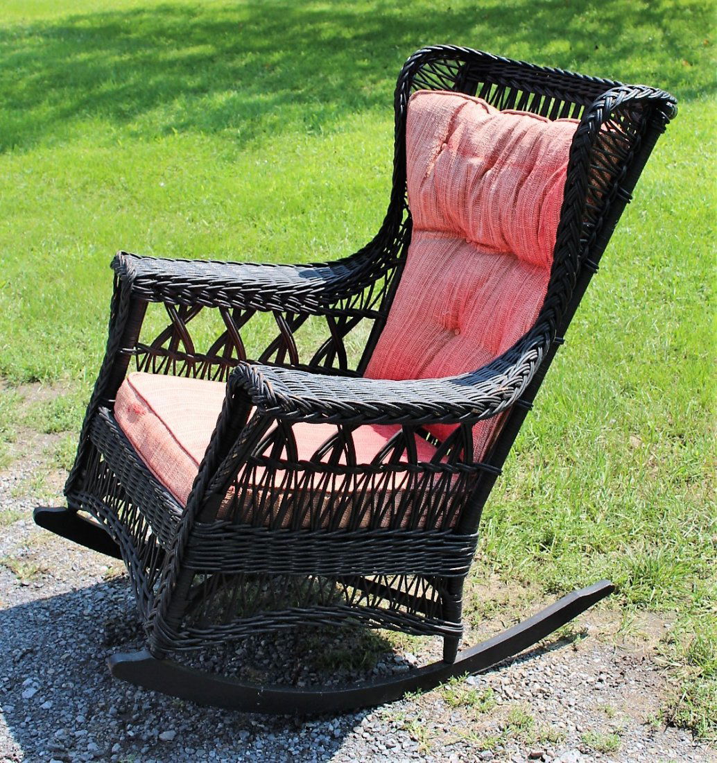 BAR HARBOR WICKER 3-BRAIDED STRAND High Back Wing Chair (1 of 8)