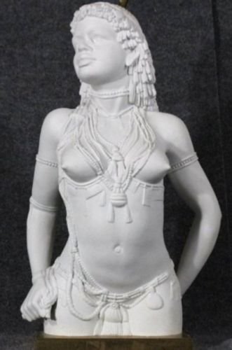 FINE PARIAN NUBIAN SLAVE GIRL FULL TORSO STATUE Signed (1 of 4)
