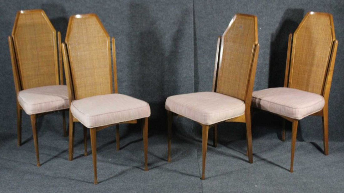 HARVEY PROBBER style SET 4 DINING CHAIRS CANE BACKS (1 of 5)