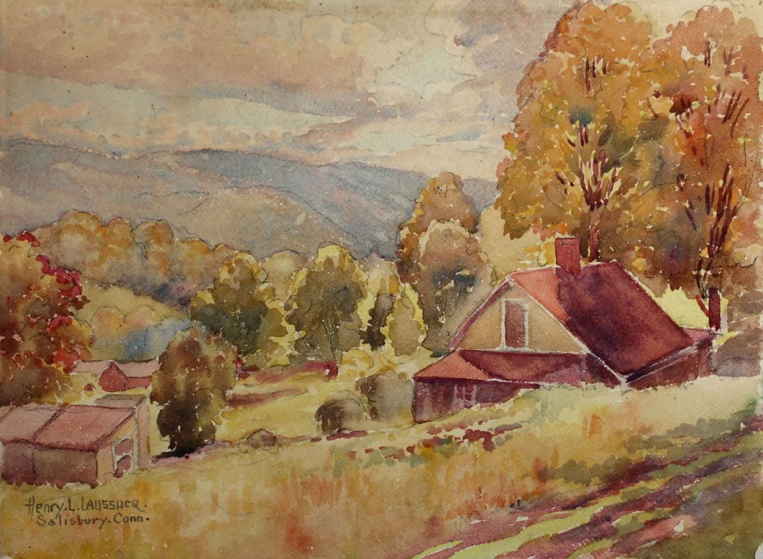 Henri (Henry L) Laussucq, Salisbury CT; W/C LANDSCAPE (1 of 5)