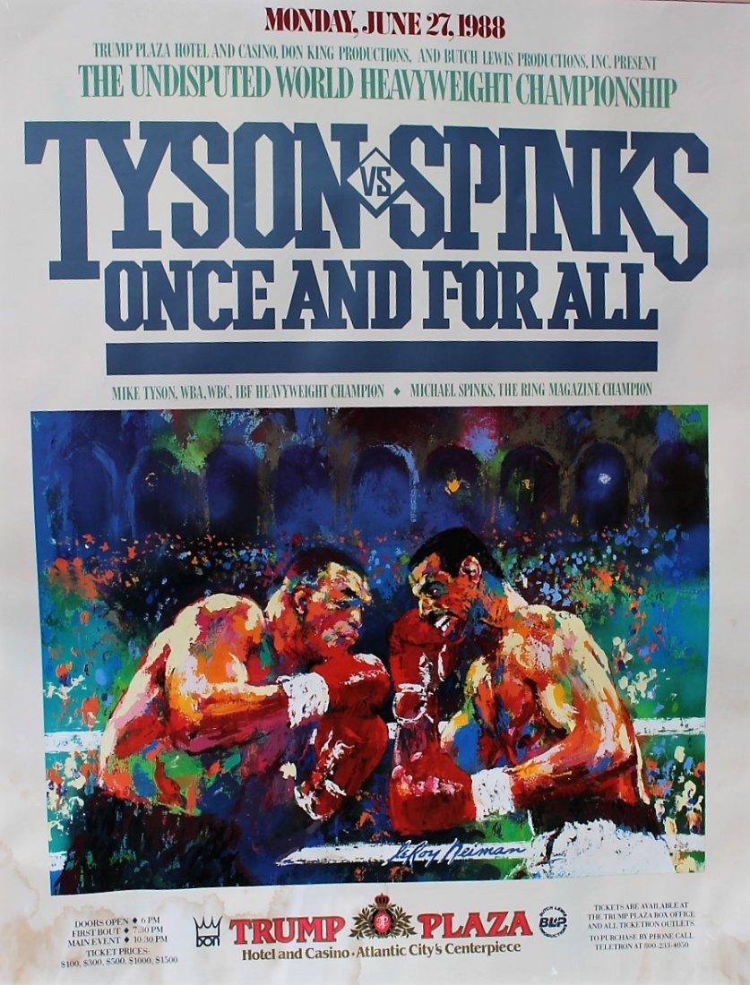 LEROY NEIMAN Poster TYSON Vs. SPINKS, TRUMP PLAZA 1988 (1 of 7)