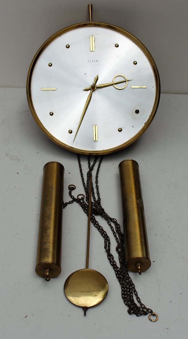 ELGIN GERMAN Mid-Century Weight Driven WALL CLOCK (1 of 8)