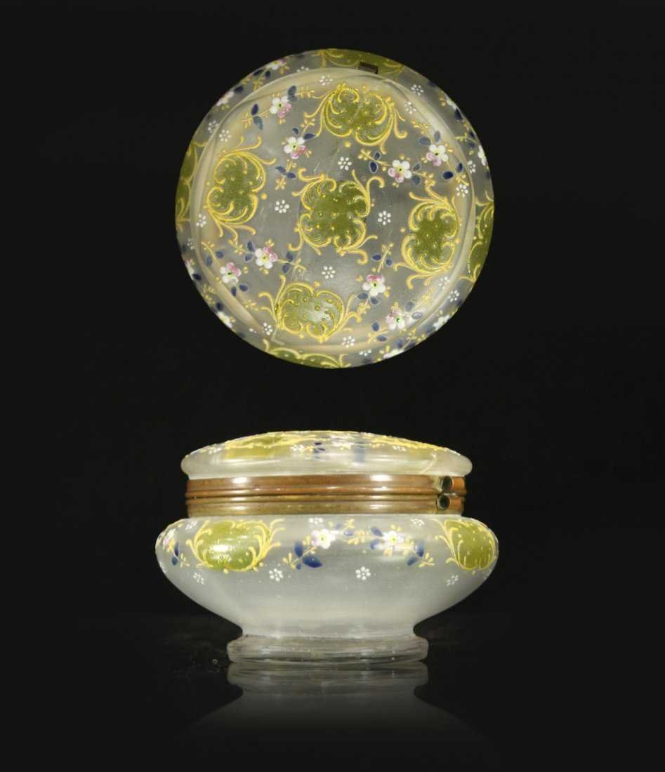 MOSER ENAMEL DECORATED Glass Covered Dresser Box (1 of 3)