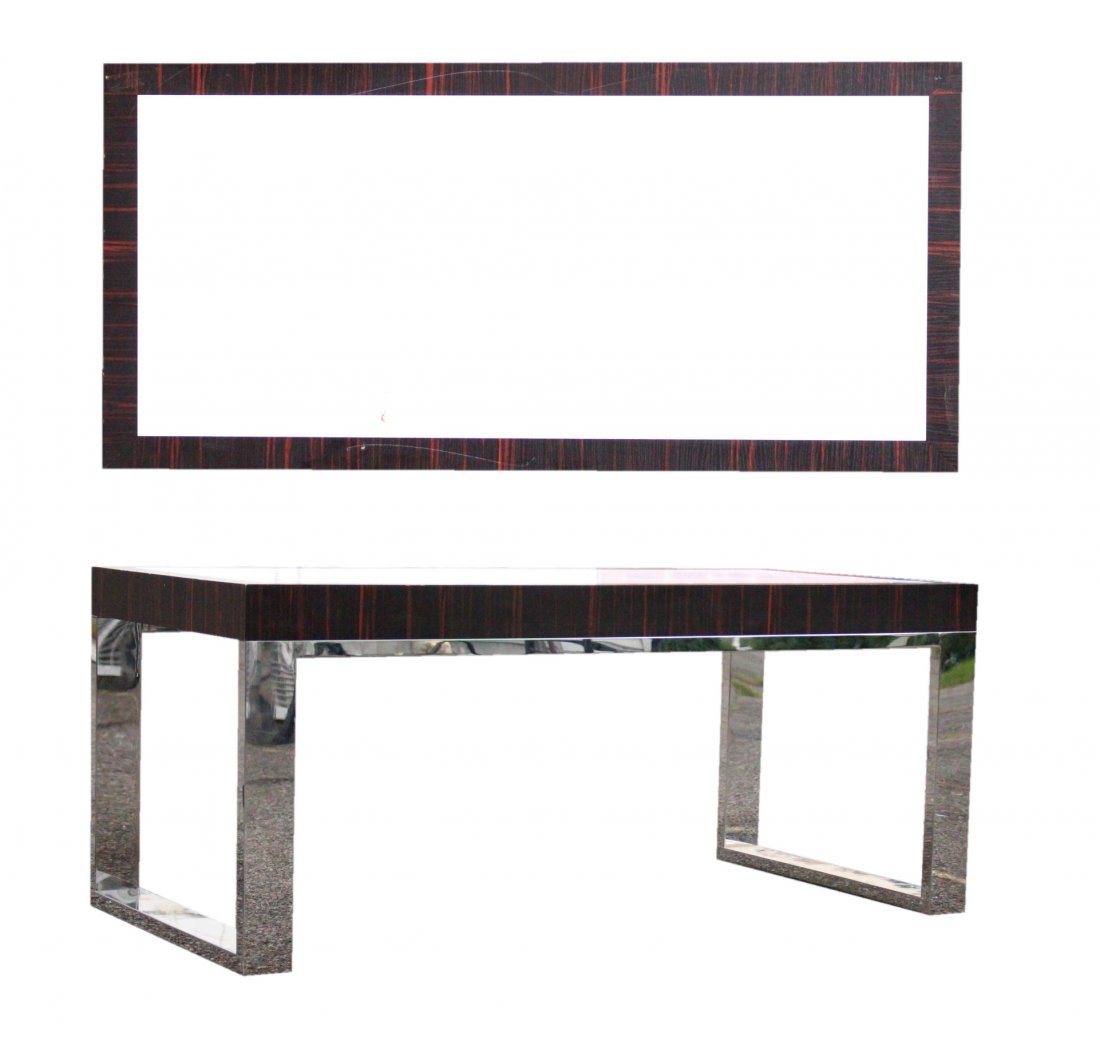 MILO BAUGHMAN Flat Bar Chrome, Rosewood, COFFEE TABLE (1 of 3)