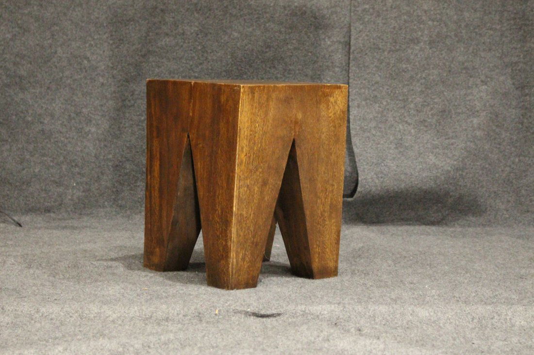 Mid-Century SOLID WALNUT STUDIO MADE Taboret Stand (1 of 3)