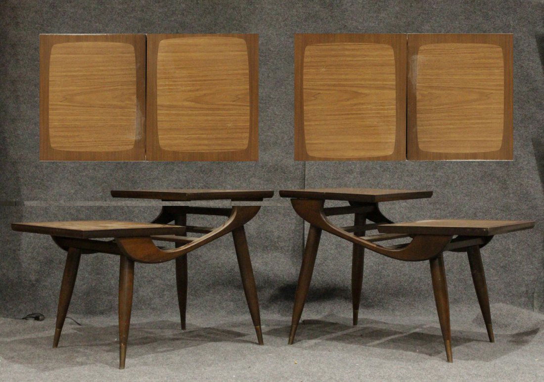 Pair DESIGNER STYLE Mid-Century Modern 2-TIER END STAND (1 of 6)