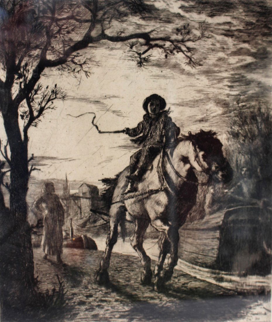 Early Etching G P JACOMB HOOD 1881 Bridgewater Canal (1 of 6)