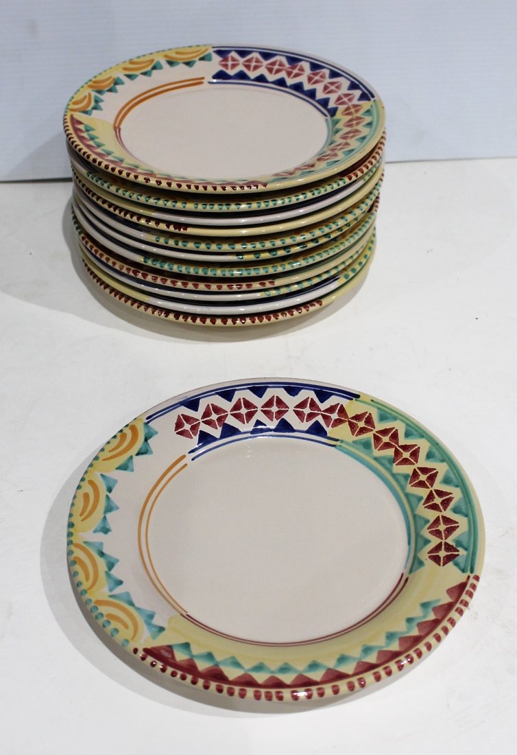 Set 12 LAMAS ITALY Decorated Ceramic Dinner Plates (1 of 6)