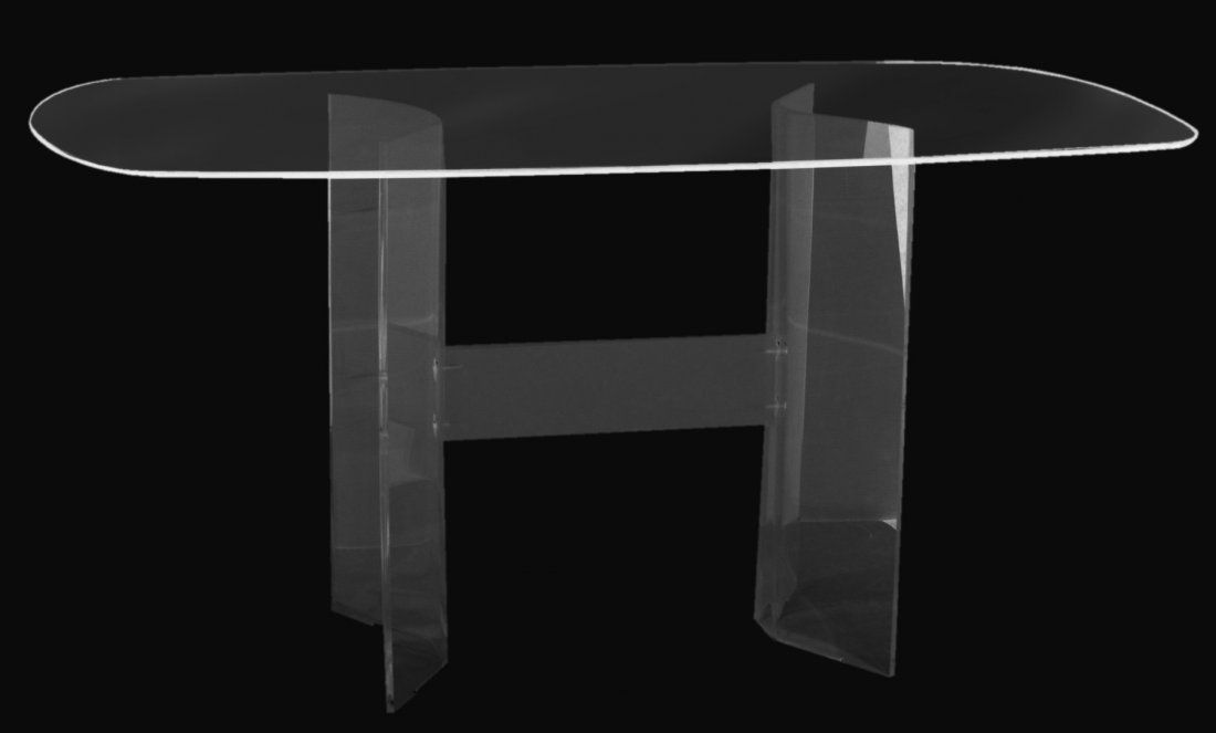 Mid-Century Clear Lucite Base Dining Table W/ Glass Top (1 of 5)