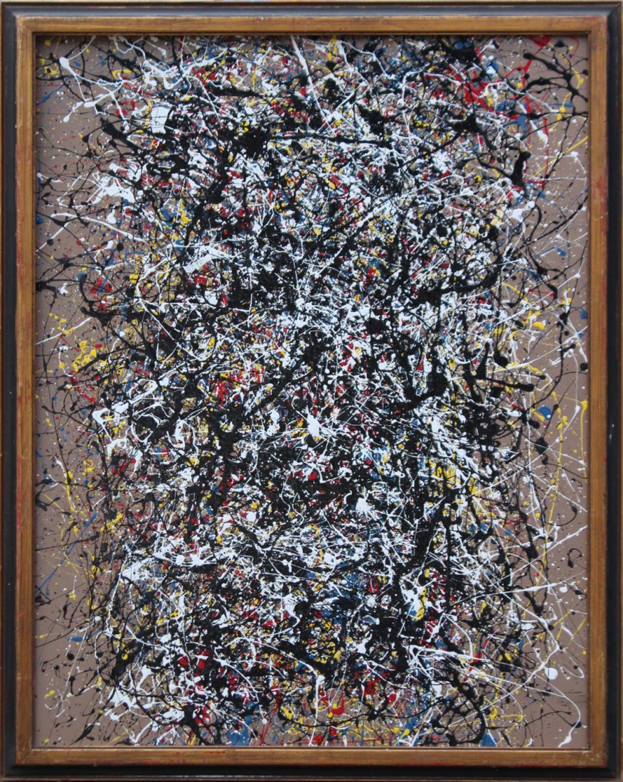 JACKSON POLLOCK STYLE MidCentury Mod Drip Art Painting