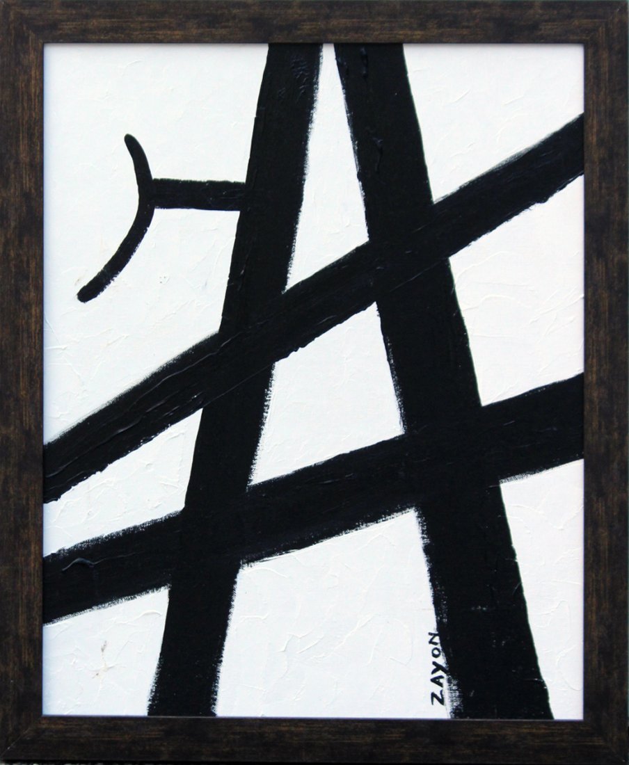 SEYMOUR ZAYON Mid Century Modern ABSTRACT BLACK WHITE (1 of 4)