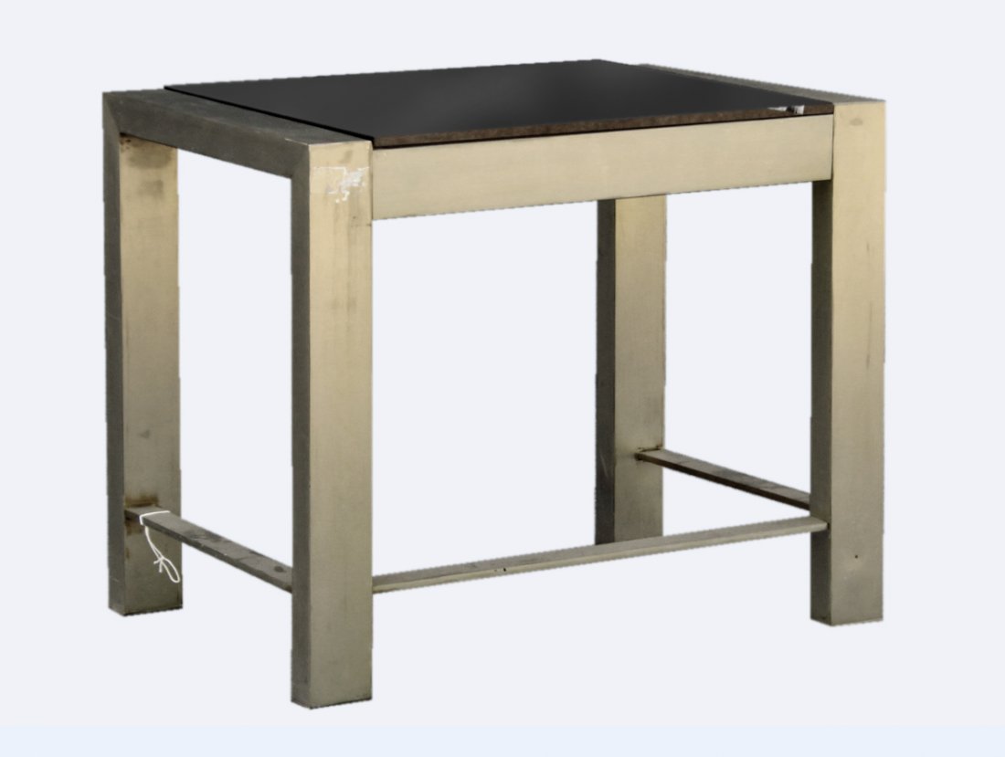 Mid-Century Design BRUSHED STEEL OCCASIONAL STAND (1 of 4)