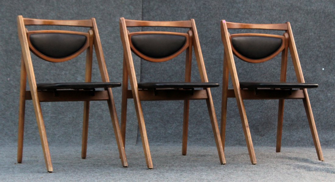 Three [3] STACKMORE DANISH DESIGN FOLDING CHAIRS (1 of 6)