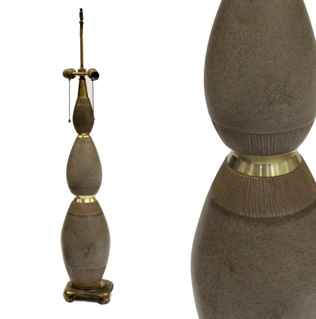 Circa 1950 Mid-Century Modern Tall Ceramic Table Lamp (1 of 3)