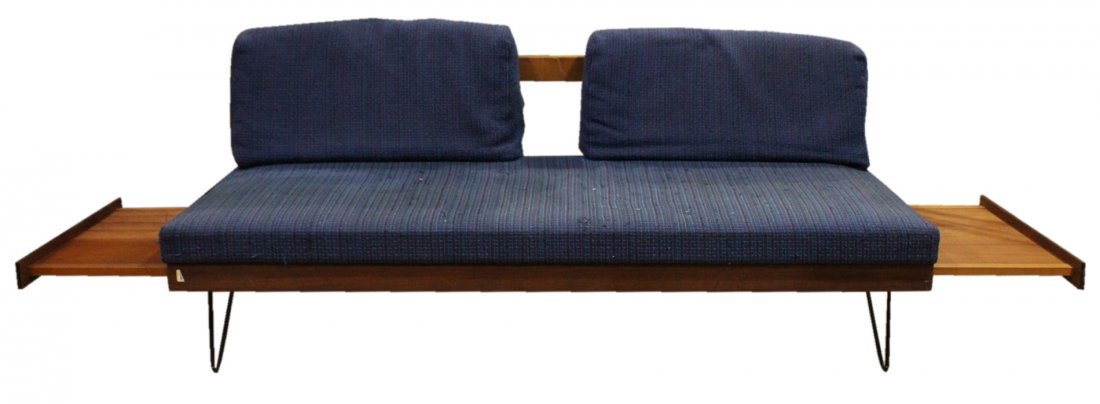 Mid-Century Modern SOFA / DAYBED - PULL OUT SIDE TABLES (1 of 6)