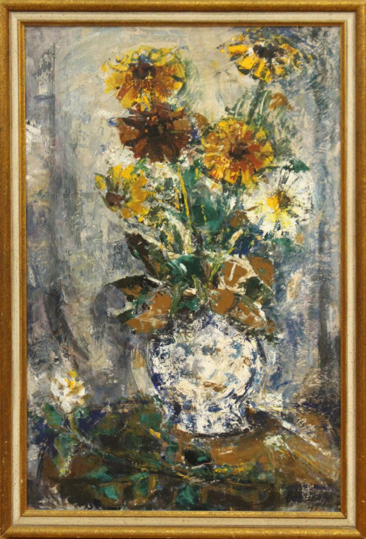 JOZSEF VATI Listed Hungary Artist Oil/B STILL LIFE (1 of 6)