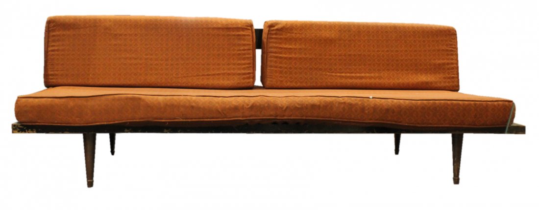 Mid-century modern Day bed in black and orange (1 of 6)