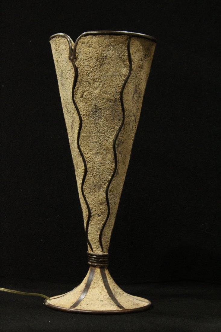 Mid-century Modern brutalist stonewear lamp (1 of 5)