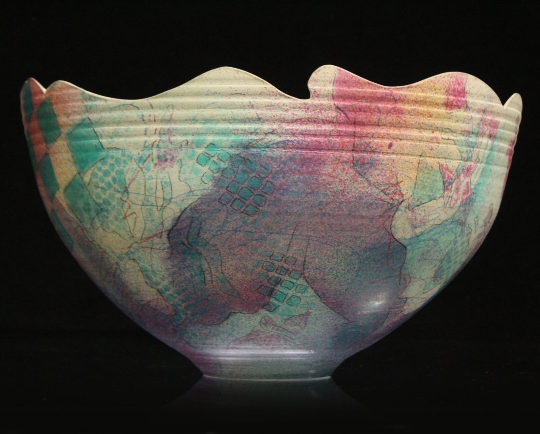 ZUFELT Studio Art Pottery Moderne Decorated Center Bowl