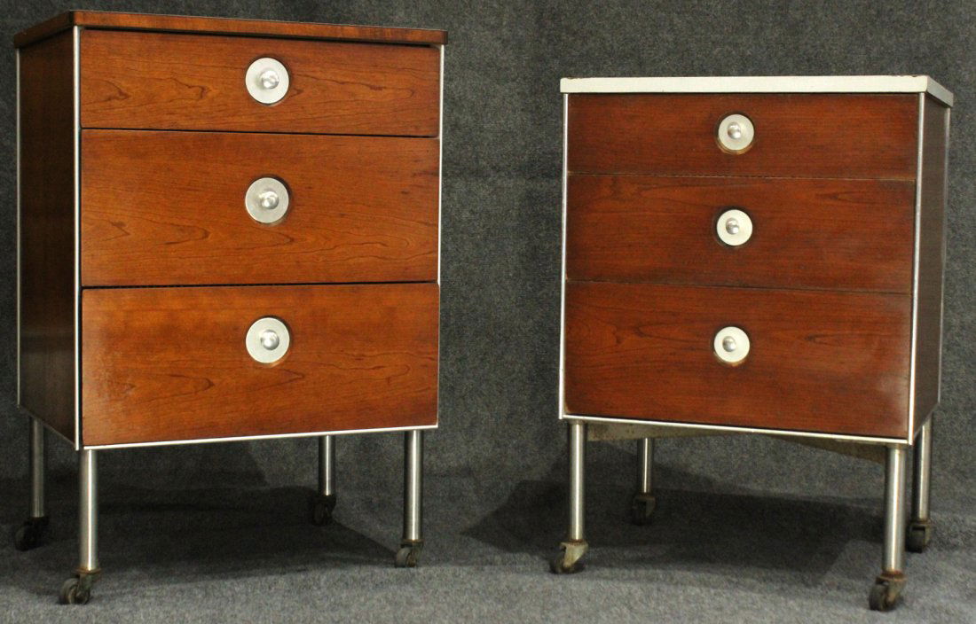 Two [2] HILL-ROM RAYMOND LOEWY INDUSTRIAL NIGHTSTANDS (1 of 6)