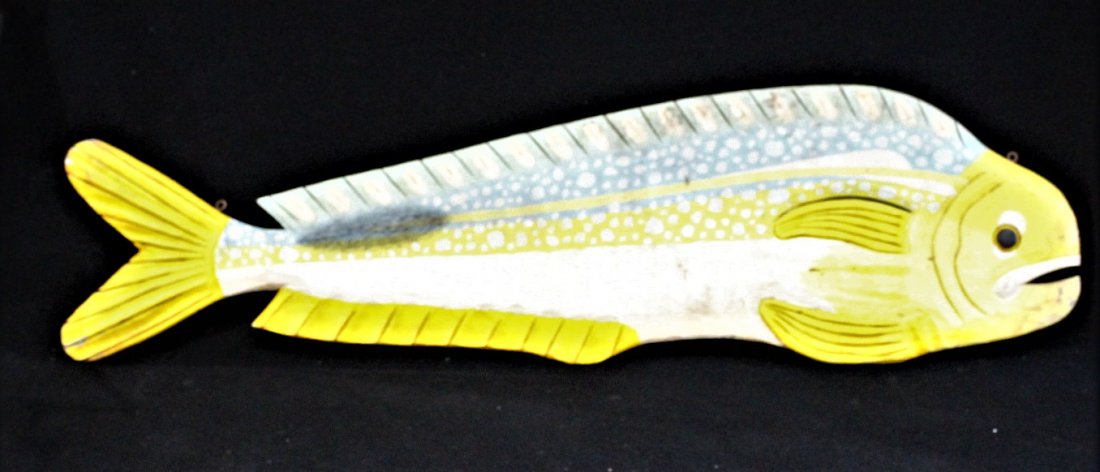20th C. WOODEN 5 Ft. CARVED FISH TRADE SIGN (1 of 6)