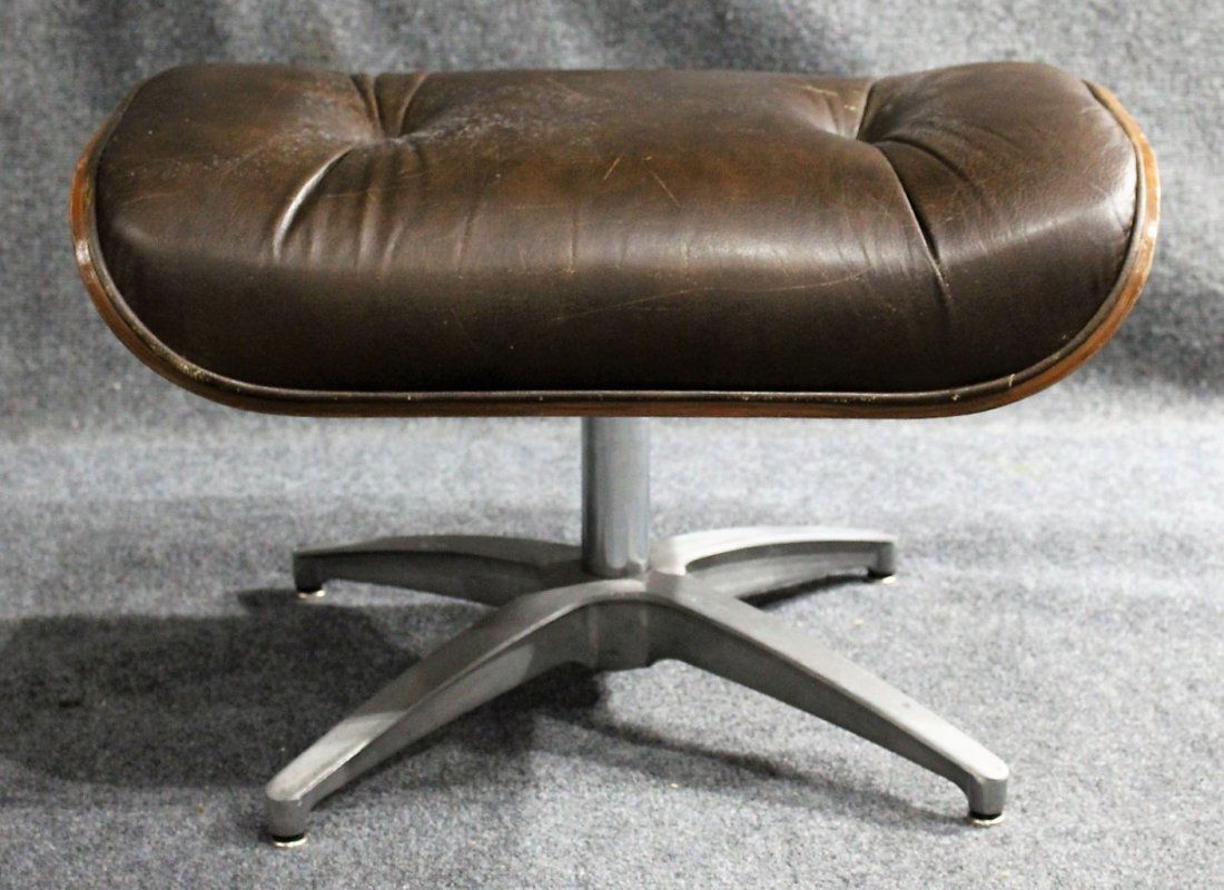 HERMAN MILLER - EAMES STYLE OTTOMAN BROWN LEATHER (1 of 7)