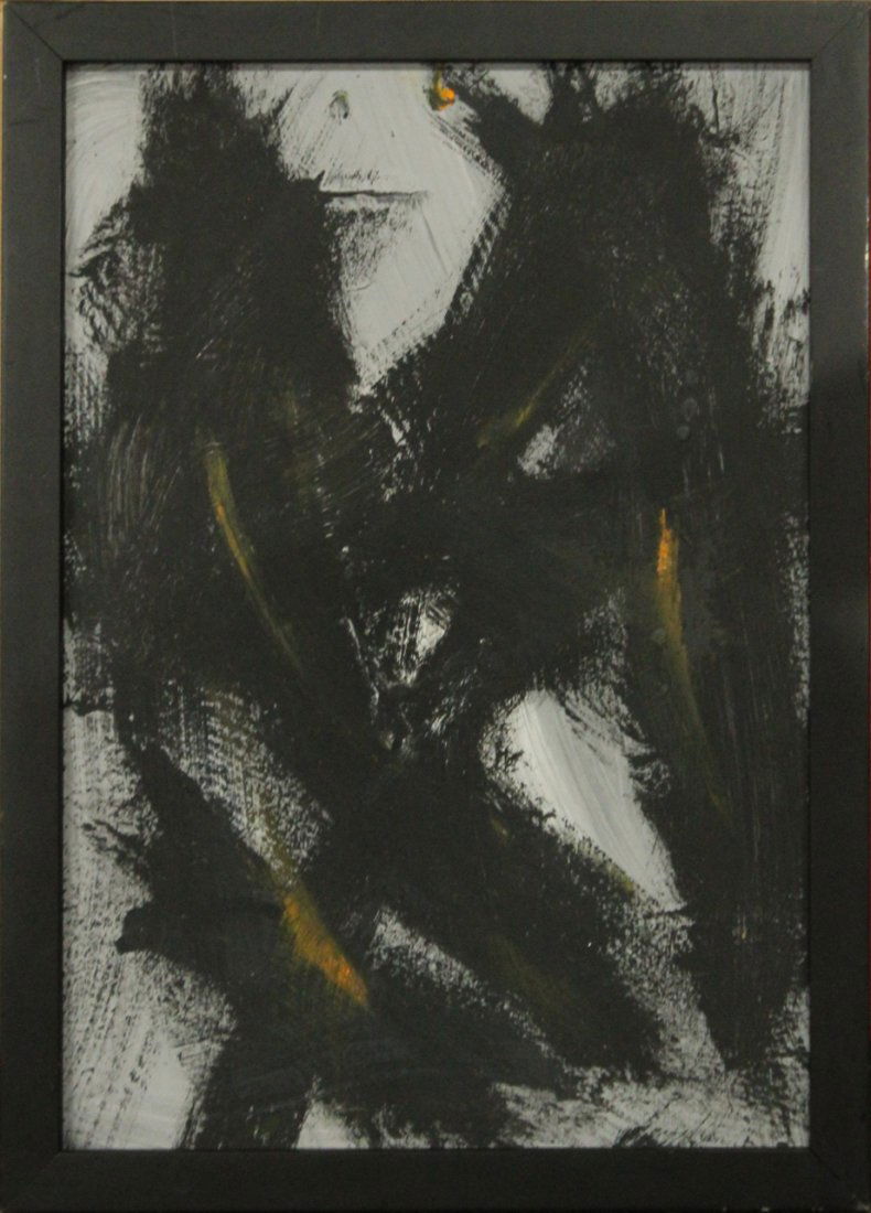 FRANZ KLINE attributed Mid Century Modern Abstract Oil. (1 of 2)