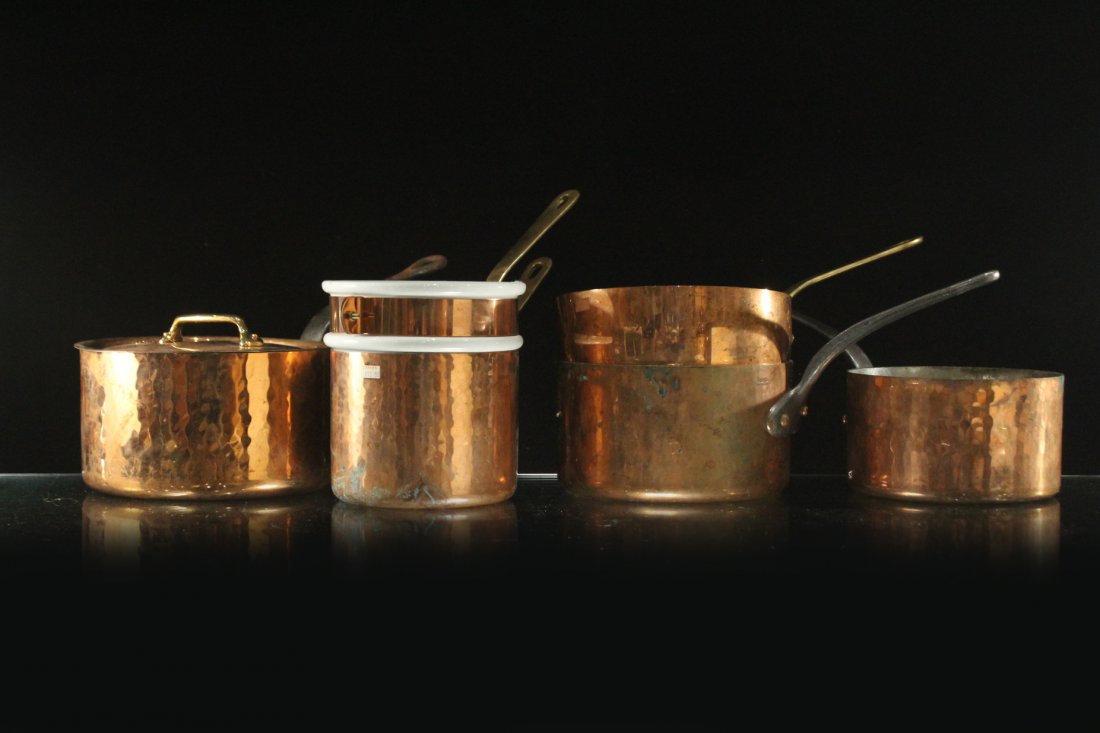 Five [5] Assorted FRENCH COOPER COOKWARE POTS (1 of 8)