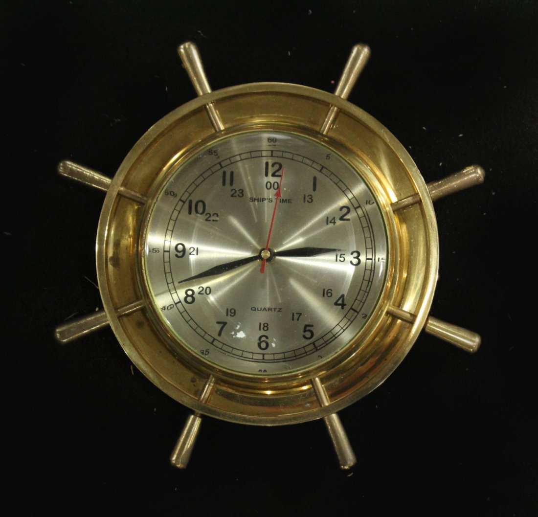 Modern Design Brass Ships Wall Clock - Quartz (1 of 4)