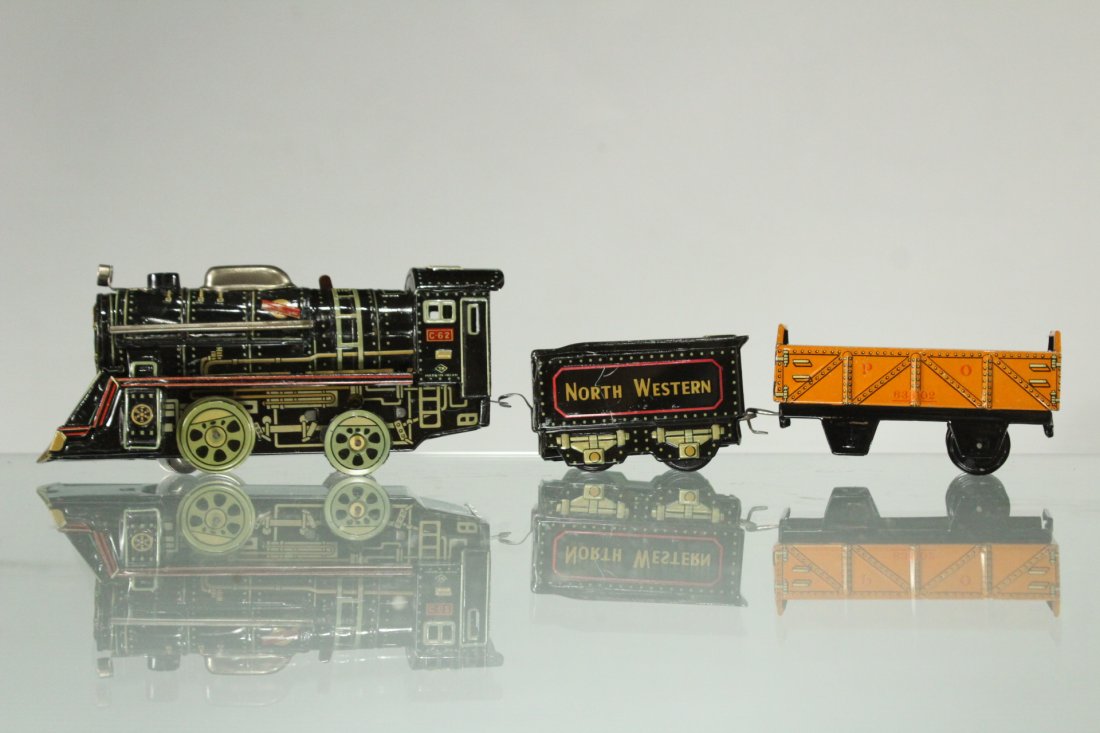3Piece Vintage TIN TOY TRAIN SET