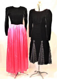 Two [2] 1980s PROM DRESSES: Two [2] 1980s PROM DRESSES.Expo Nite Size 3/4; Joy Stevens Size 8