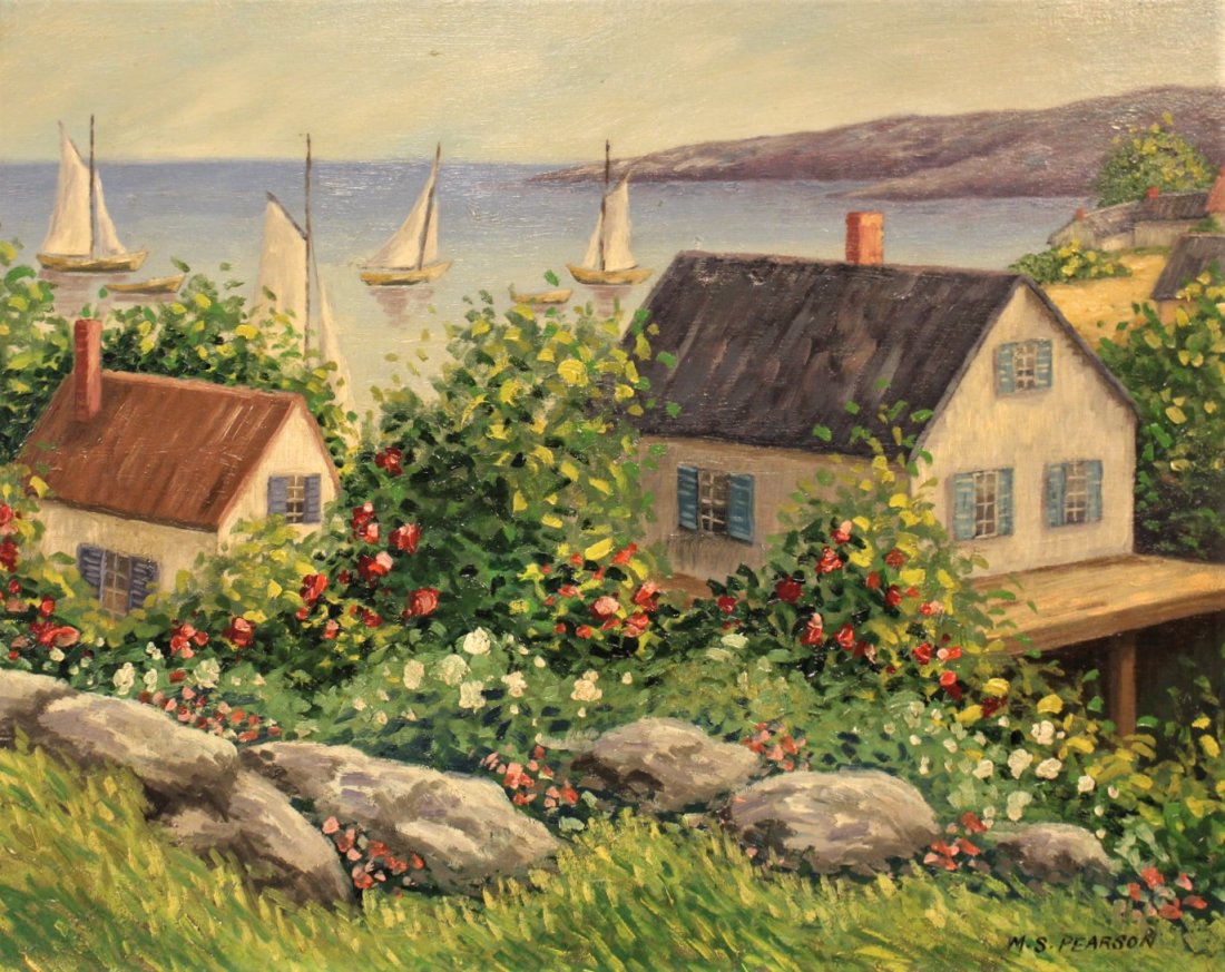Marguerite Stuber Pearson; Oil/B Cottages and Sailboats (1 of 6)