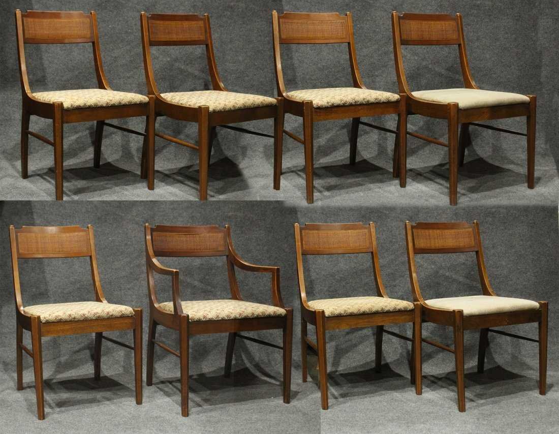 Eight [8] MID-CENTURY MODERN DINING CHAIRS Cane Backs (1 of 9)
