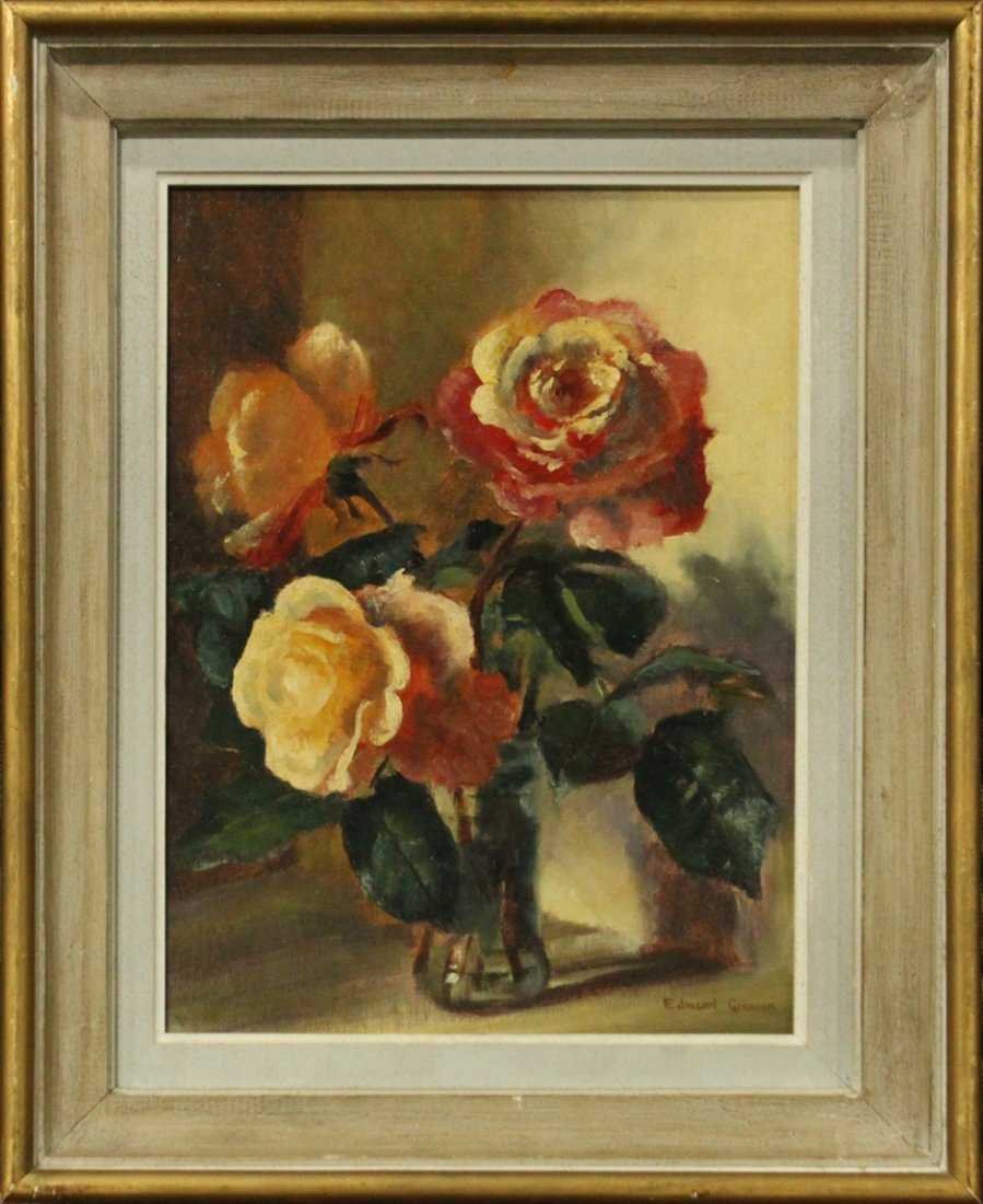 EDMUND GREACEN, Oil/B STILL LIFE OF ROSES (1 of 5)