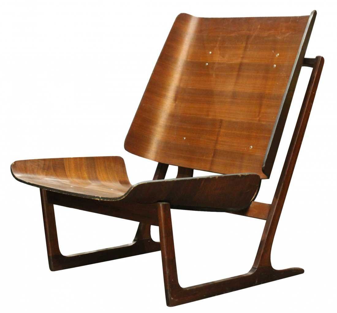 GRETE JALK Important DANISH BENT PLY LOUNGE CHAIR (1 of 4)