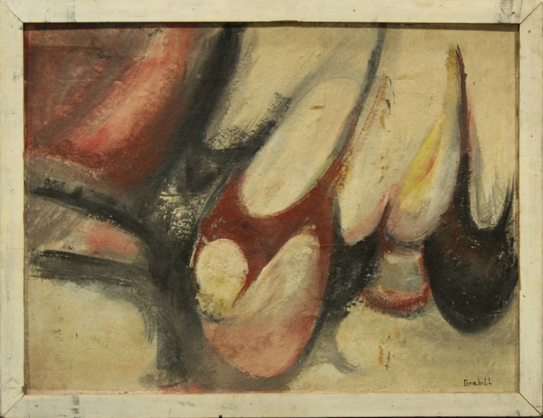 GRABILL , Mid-Century ABSTRACT EXPRESSIONIST OIL (1 of 6)