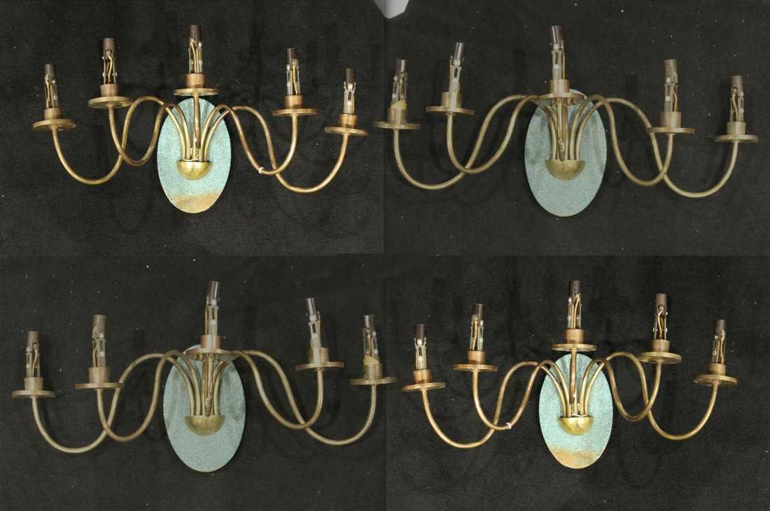 Four [4] FRENCH MODERNE 5-LIGHT ELECTRIC WALL SCONCES (1 of 5)
