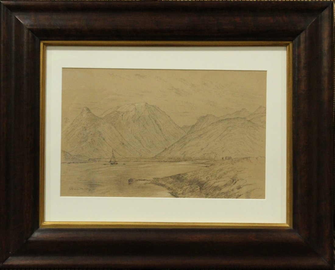 J FRANCIS MURPHY, Pencil Drawing HUDSON RIVER VALLEY (1 of 6)