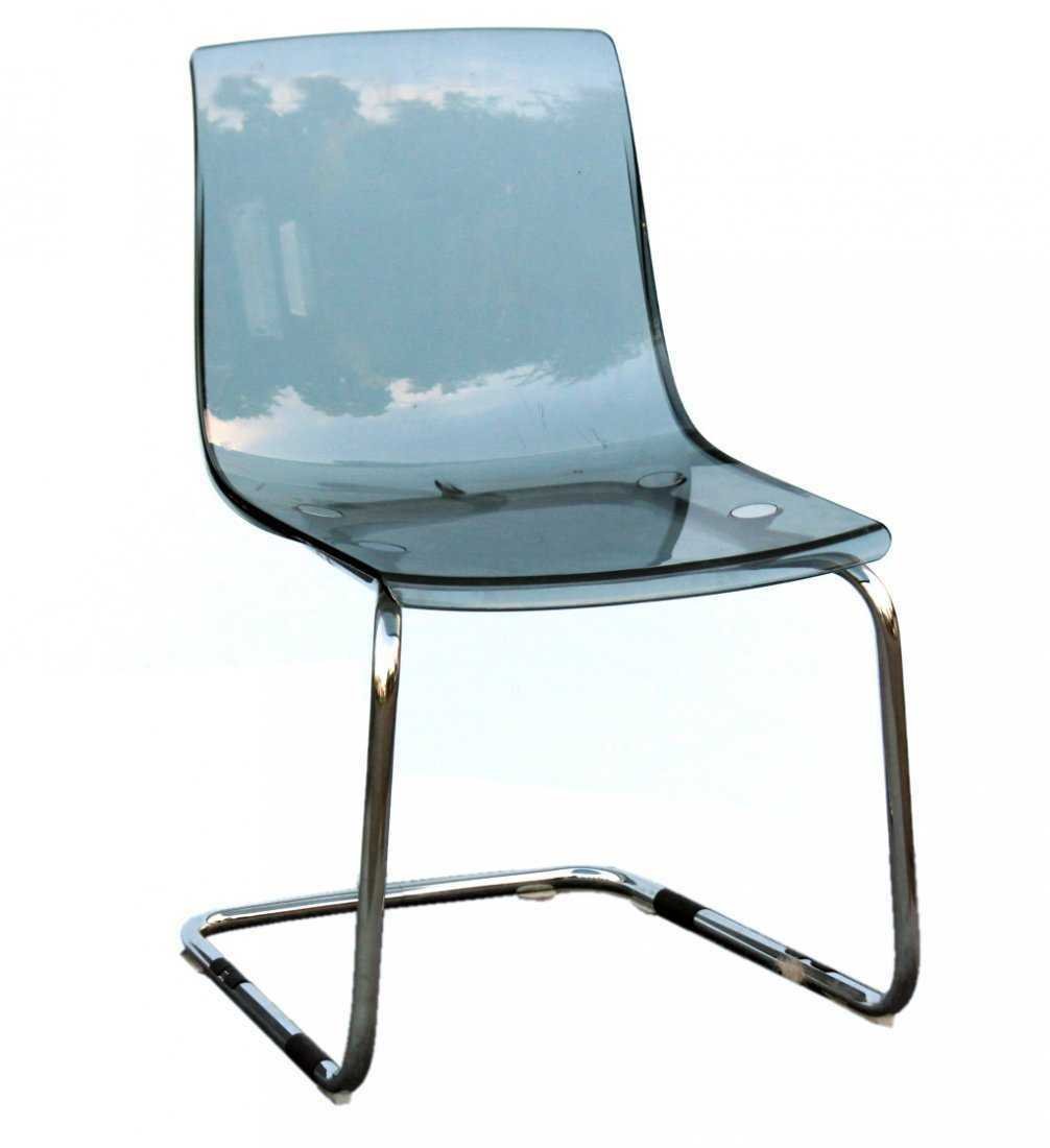 Mid-Century Design SMOKED LUCITE TUBULAR CHROME CHAIR. (1 of 1)