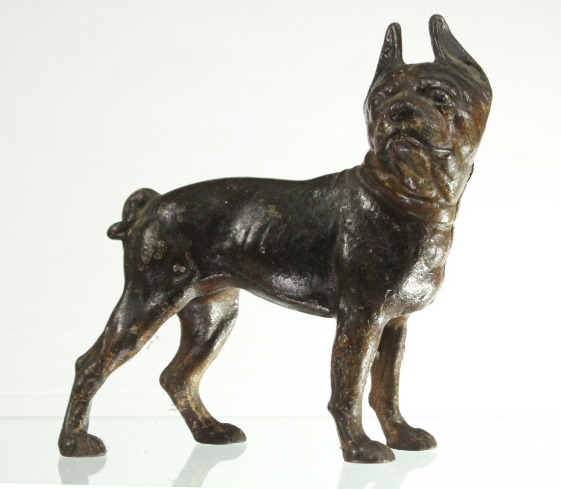Antique Boston Terrier Cast Iron Door stop: Antique Boston Terrier Cast Iron Door stop Size: 10 h 9 w inches