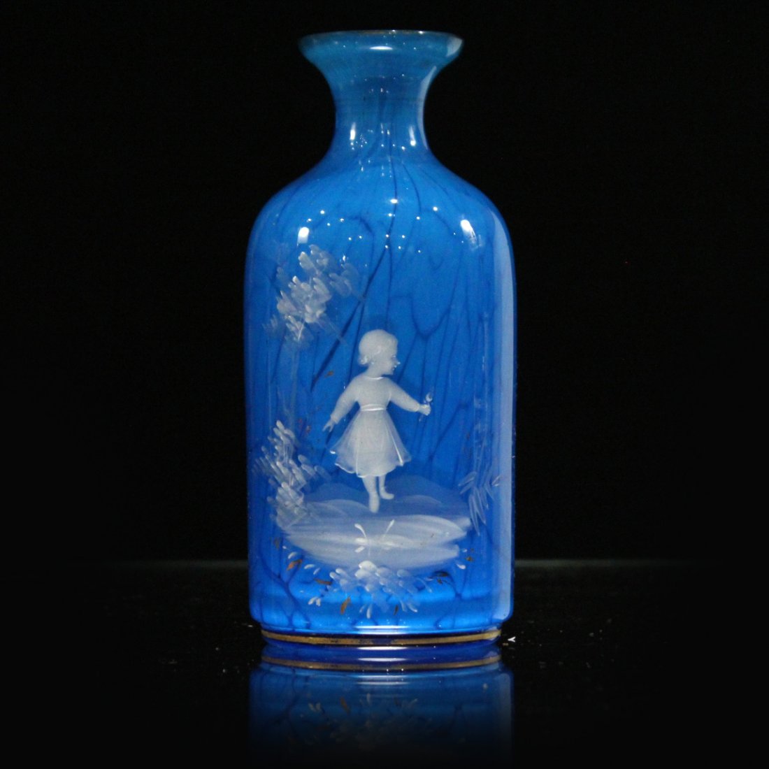 Colbalt Blue Mary Gregory Decanter Speckled Glass (1 of 6)