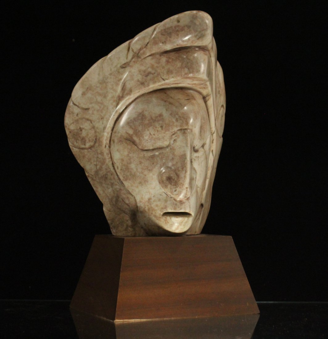 Mid-Century Modern Marble Head sculpture (1 of 5)