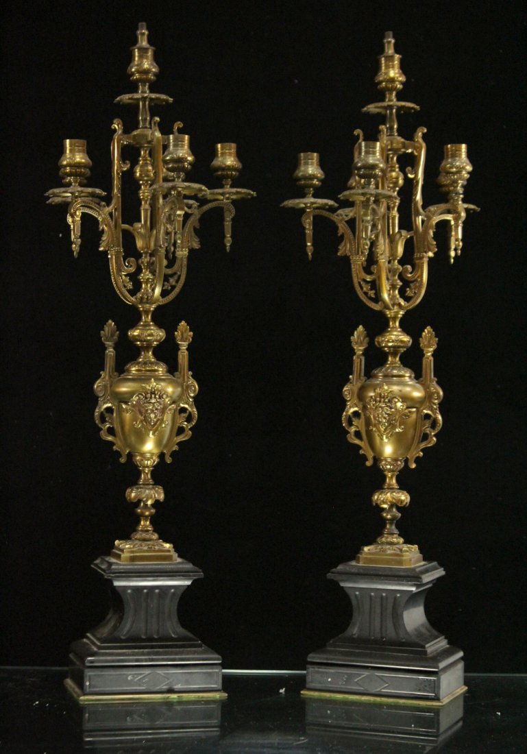 Antique Victorian Candelabras on pedestal (1 of 12)